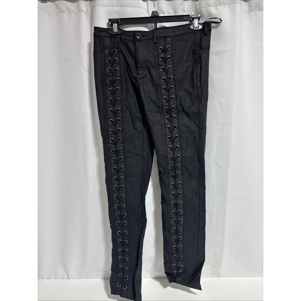 Hot & Delicious Women's Front Tie Up Jeggings Black Size XL Y2K Boho Underwire